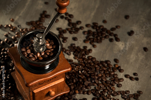 coffee mill grinder and coffee bean
