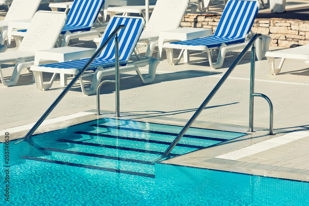 Ladder of a swimming pool Ladder of a swimming pool