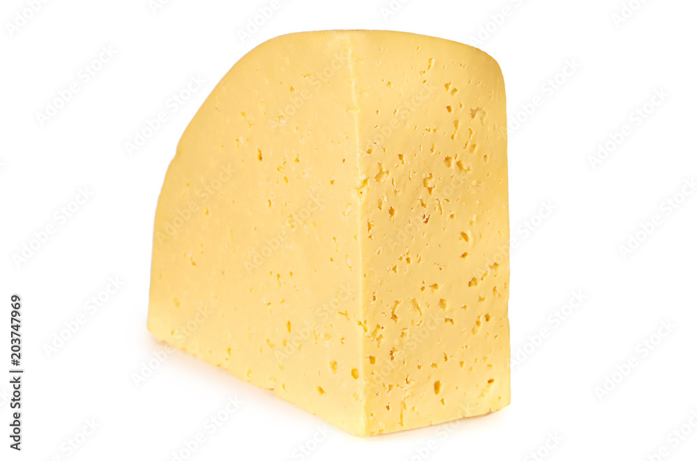 piece of cheese isolated on a white background piece of cheese isolated on a white background