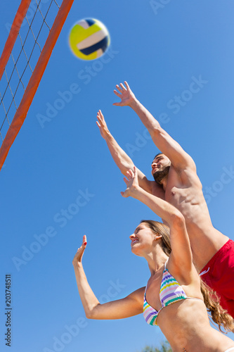 Family having fun on the shore