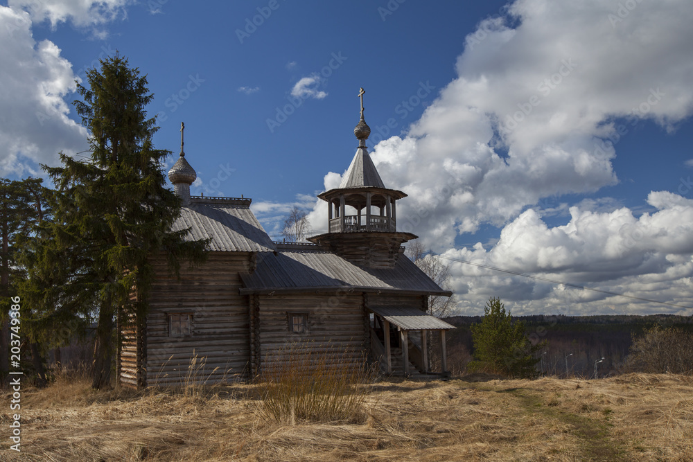 Wooden church in Karelia, Russia  