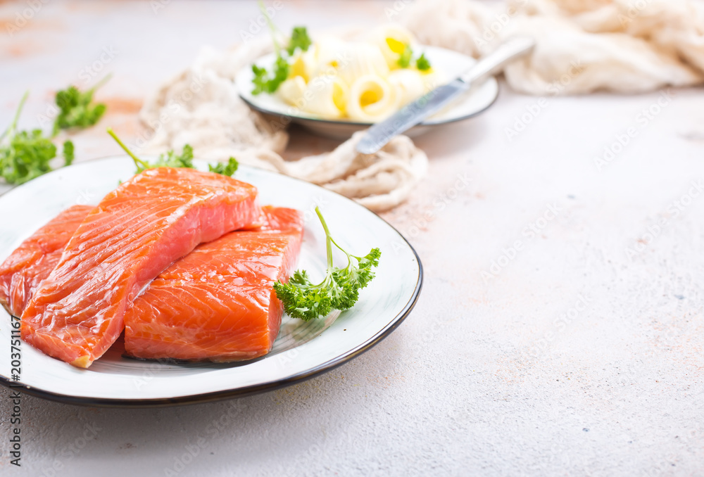 salmon fish and butter