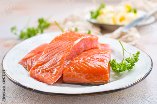 salmon fish and butter