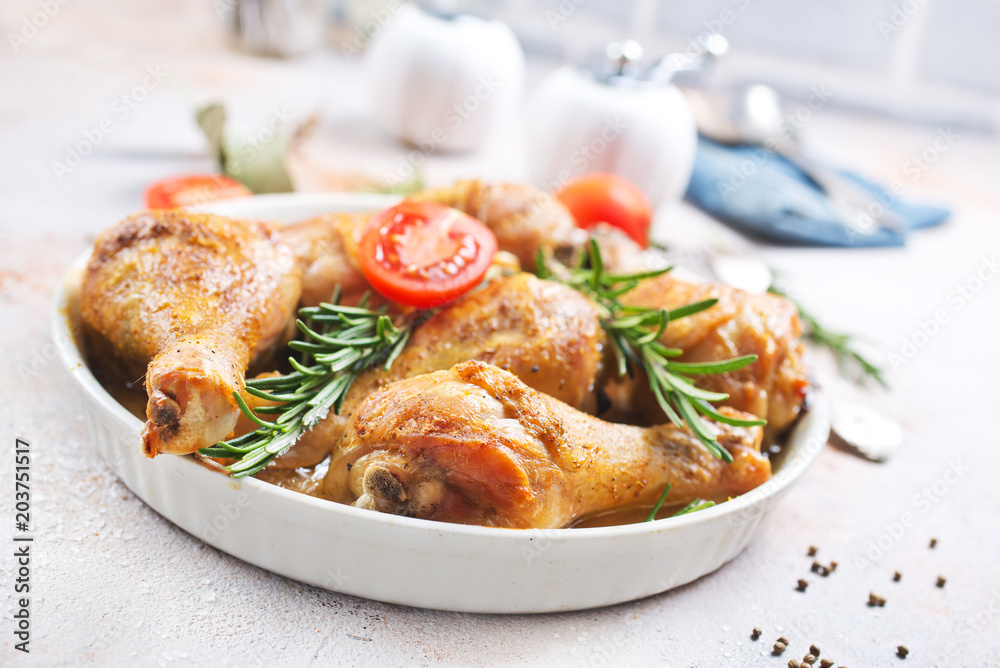 Fototapeta premium baked chicken legs