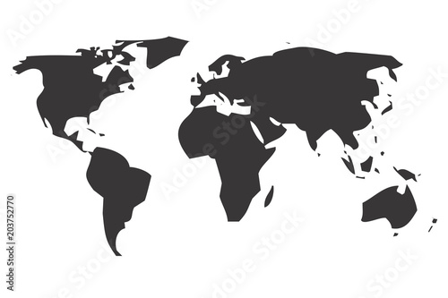 Mapa del mundo de color negro.