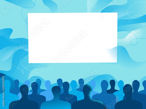 Pubblico assiste alla visione su grande schermo