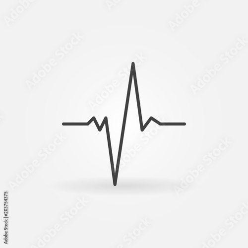 Pulse vector concept minimal icon in thin line style