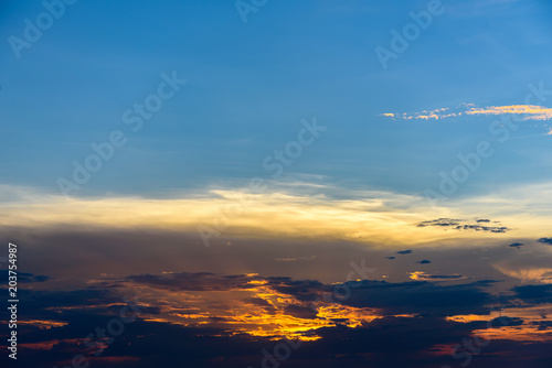 Orange cloud with sunset sky.