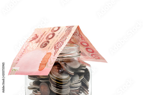 100 Baht Thai banknote roof...
