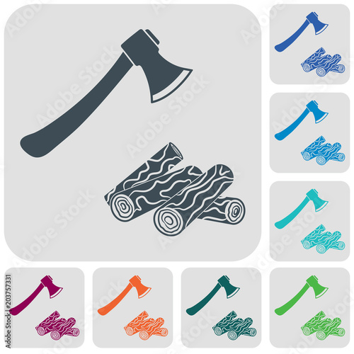 The ax and firewood icon