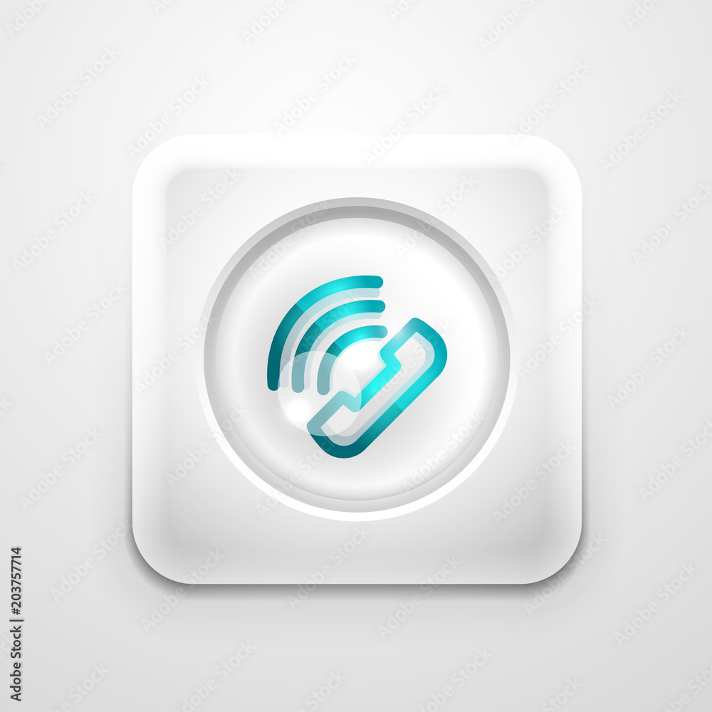 Phone button, call support idea, vector illustration Phone button, call support idea, vector illustration
