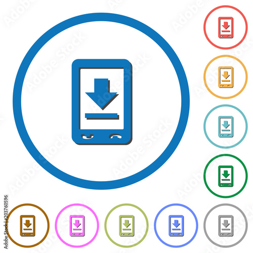 Free Download Mobile download icons with shadows and outlines - GFXLoad