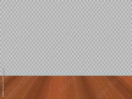 Wood table top on isolated background.Shelf;blackboard;wooden stand,wooden floor.Vector illustration.