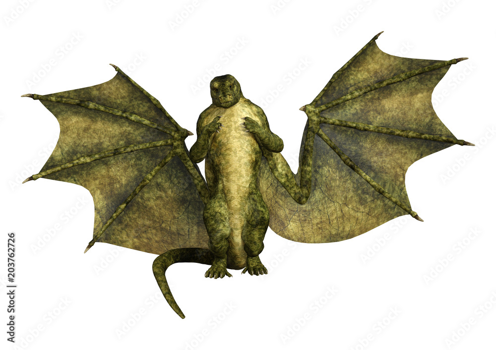 Fototapeta premium 3D Rendering Fantasy Dragon on White