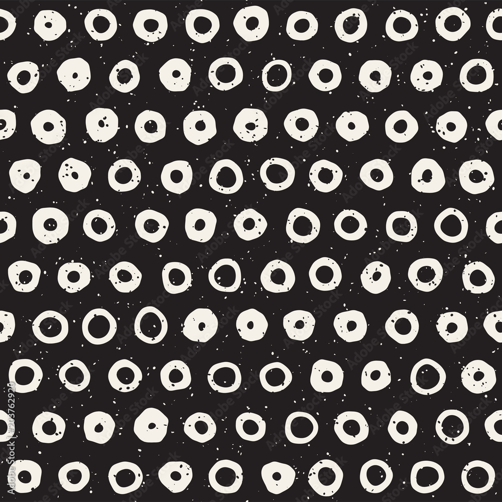 Hand drawn black and white ink abstract seamless pattern. Vector stylish grunge texture. Monochrome geometric scattered shapes Hand drawn black and white ink abstract seamless pattern. Vector stylish grunge texture. Monochrome geometric scattered shapes