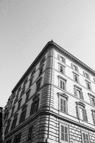 Black and white building