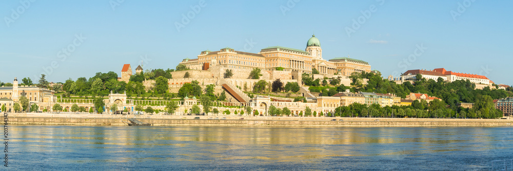 Panorama with Buda Castle, Hungary