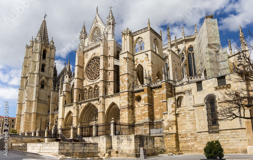 Cathedral in the historic center of Leon, Spain