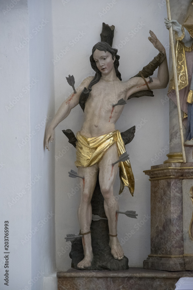 Obraz premium Detail shot of an old Catholic church near Bad Aibling in Bavaria
