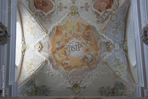 Detail shot of an old Catholic church near Bad Aibling in Bavaria photo