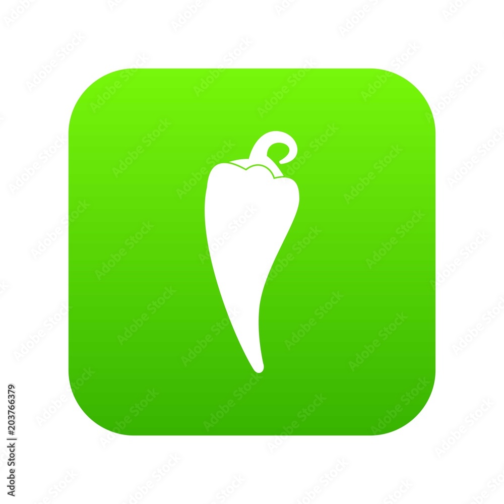 Hot chili pepper icon digital green for any design isolated on white vector illustration Hot chili pepper icon digital green for any design isolated on white vector illustration