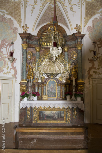 Detail shot of an old Catholic church near Bad Aibling in Bavaria