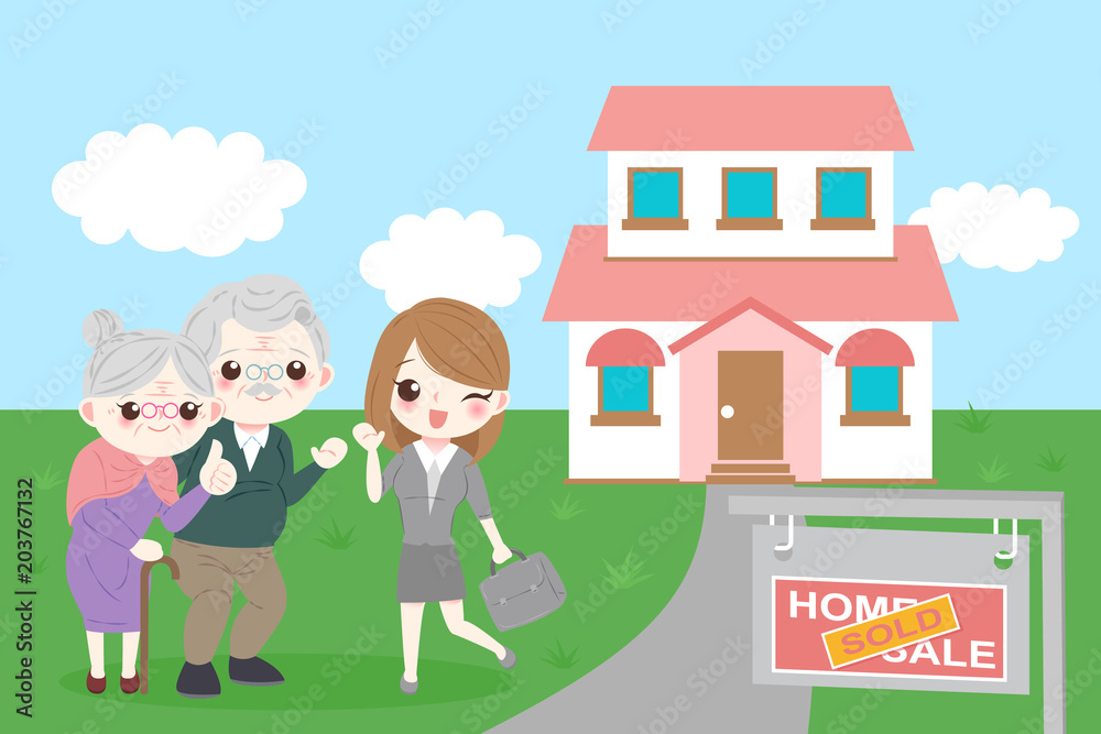 old couple with house sale