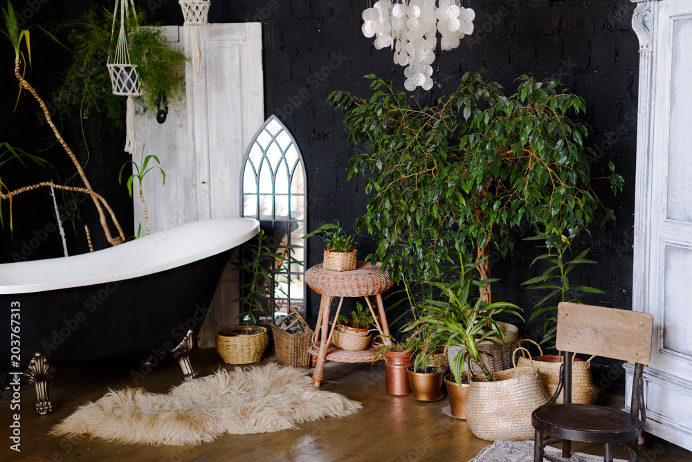 Obraz premium Bathroom interior in tropical style