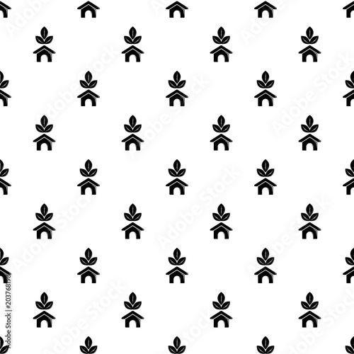 Eco house pattern vector seamless repeating for any web design