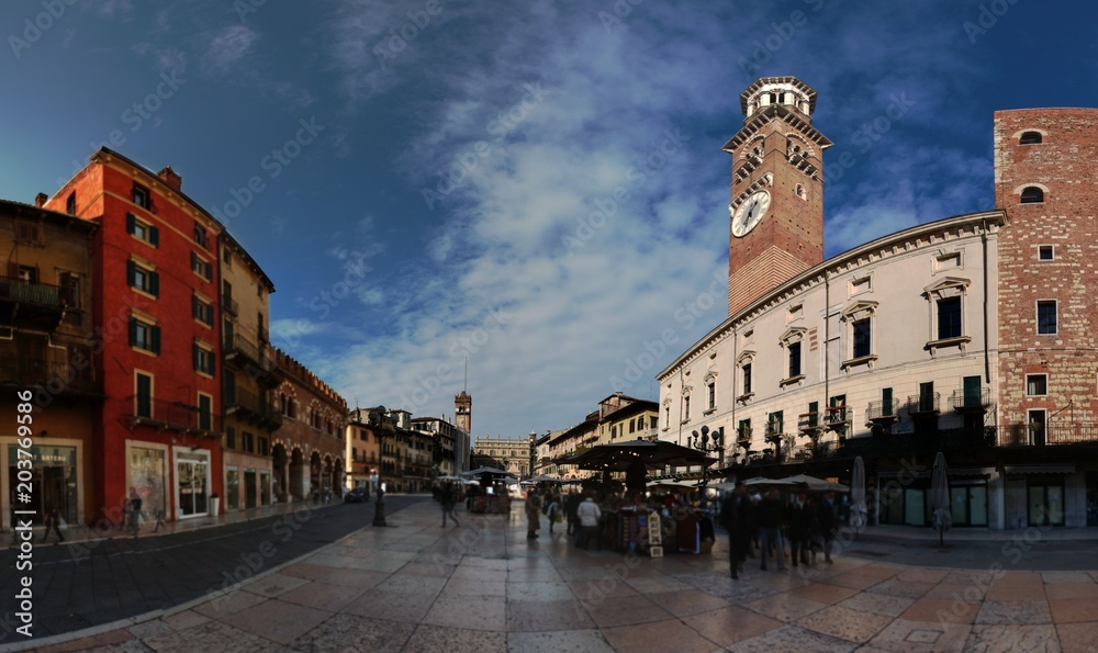 Piazza Erbe in Verona, Veneto