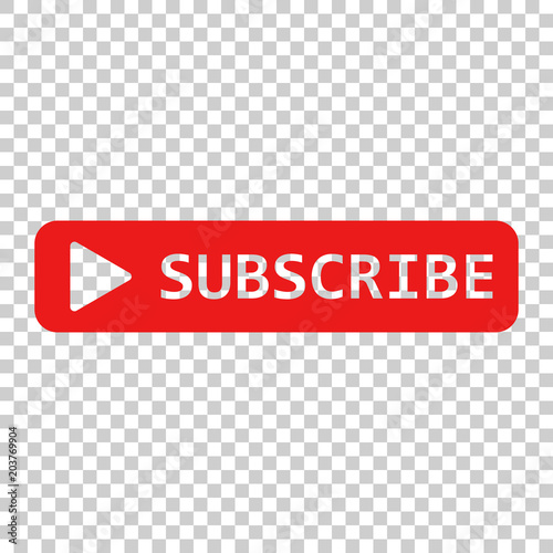 Subscribe button icon. Vector illustration on isolated transparent background. Business concept subscribe pictogram.