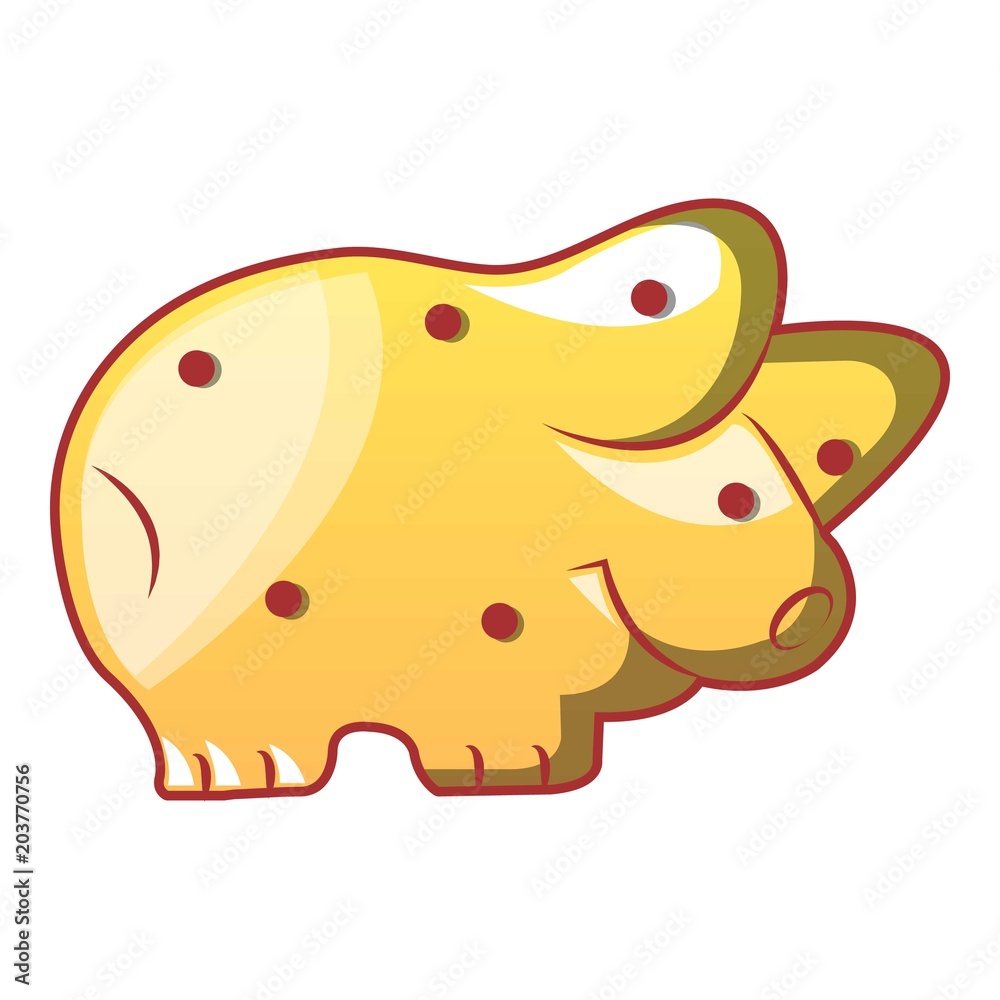 Pig biscuit icon. Cartoon of pig biscuit vector icon for web design isolated on white background