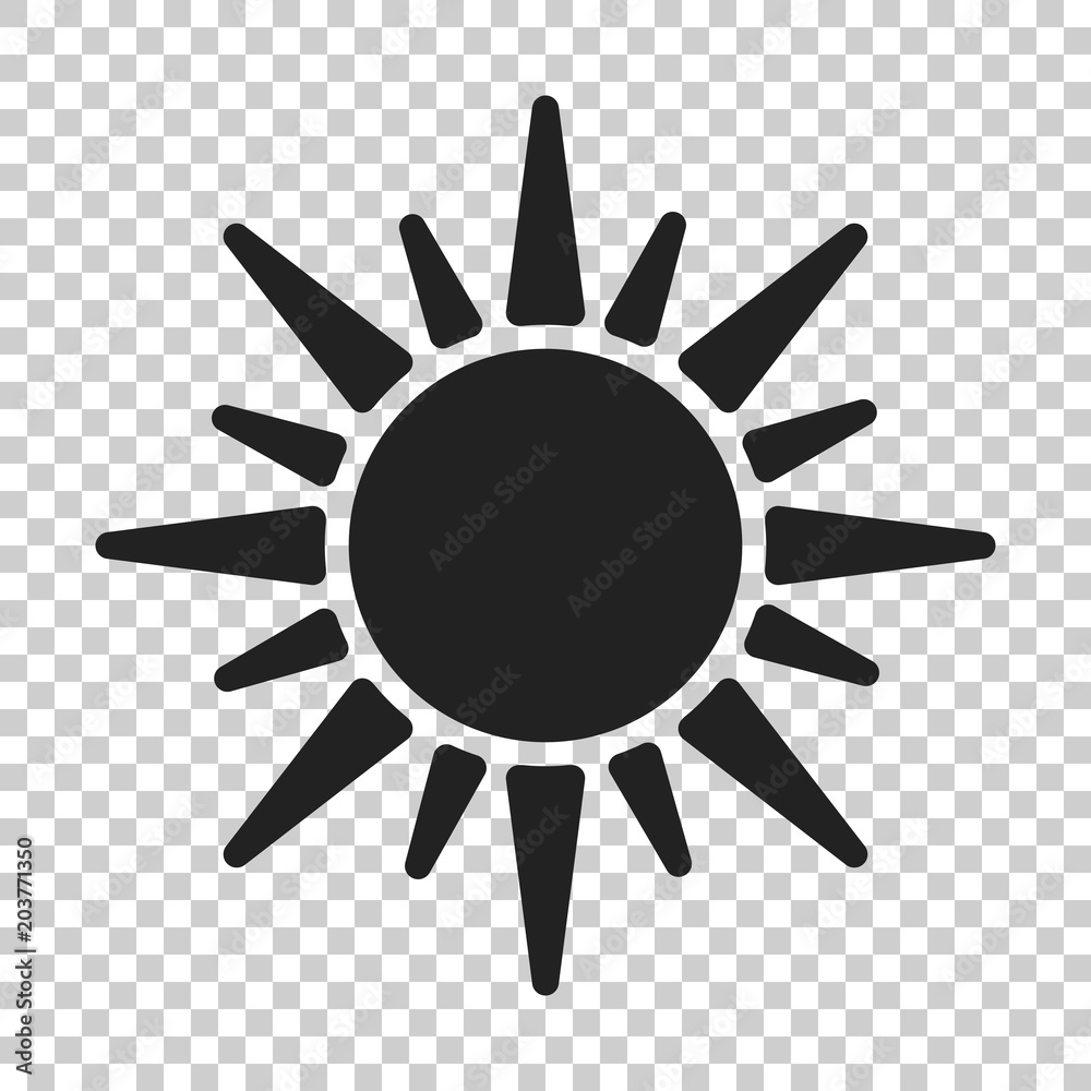Sun vector icon. Summer sunshine illustration on isolated transparent background. Sun sunlight concept. Sun vector icon. Summer sunshine illustration on isolated transparent background. Sun sunlight concept.