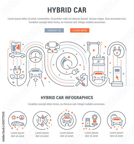 Website Banner and Landing Page of Hybrid Car.