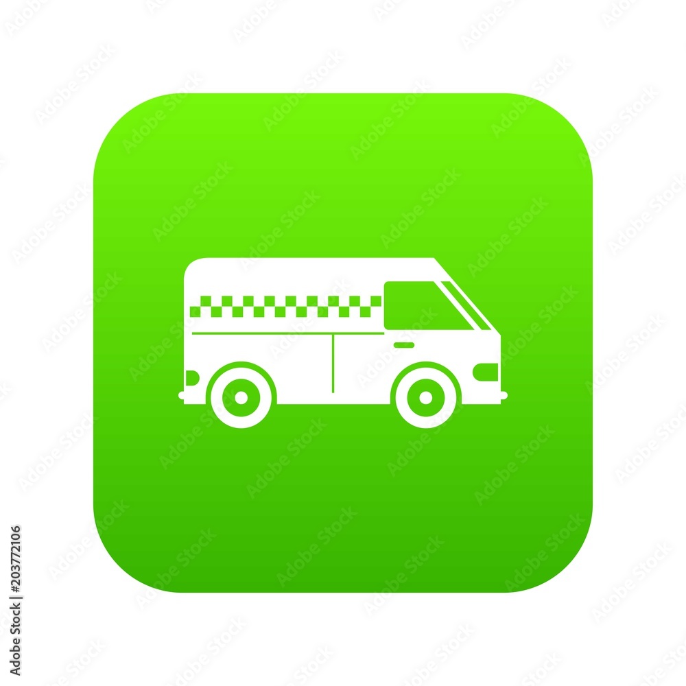 Minibus taxi icon digital green for any design isolated on white vector illustration Minibus taxi icon digital green for any design isolated on white vector illustration