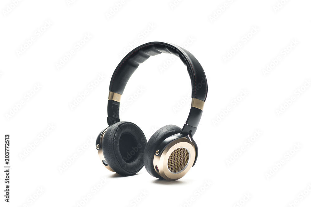 Black Headphones Isolated on White Background Black Headphones Isolated on White Background