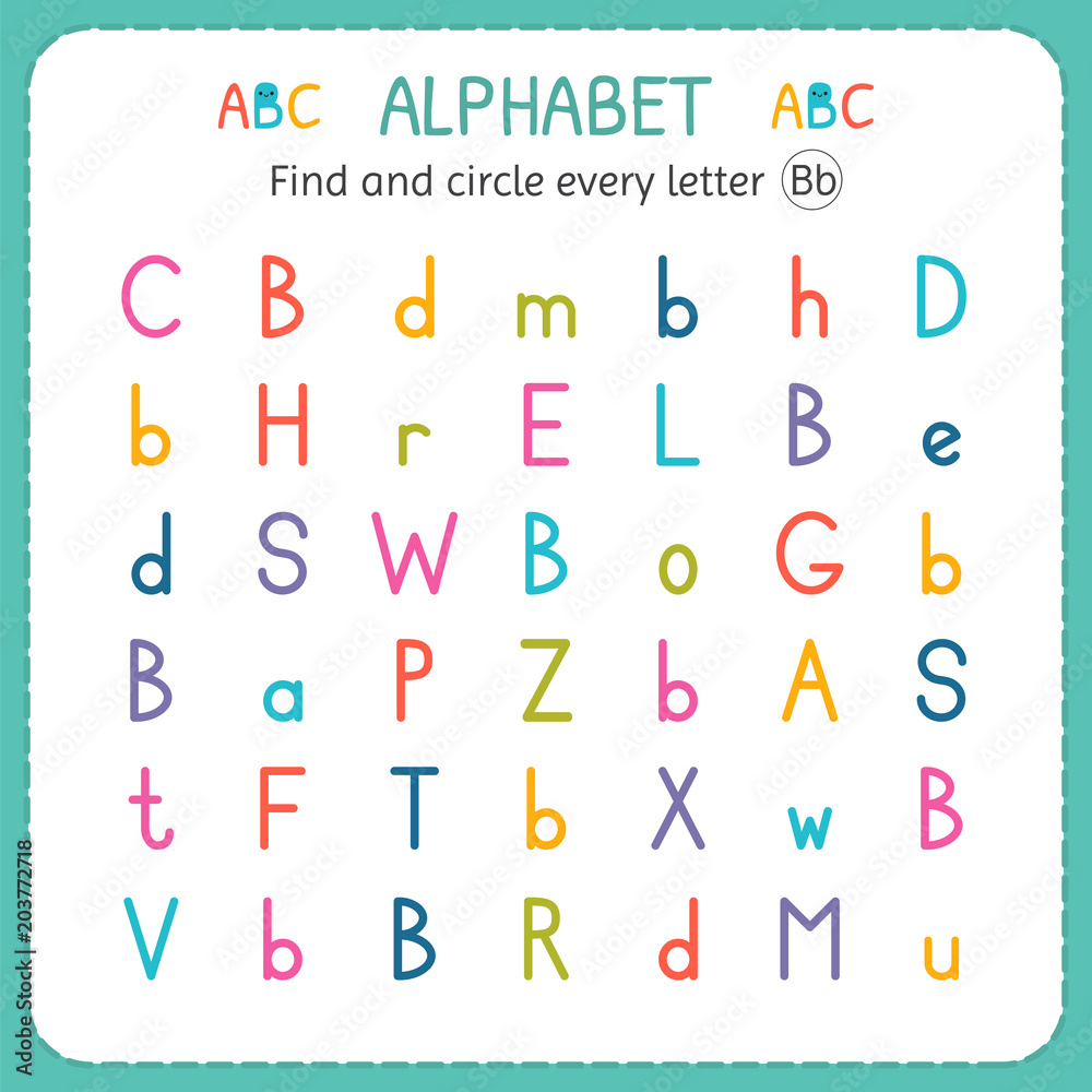 Find and circle every letter B. Worksheet for kindergarten and preschool. Exercises for children Find and circle every letter B. Worksheet for kindergarten and preschool. Exercises for children