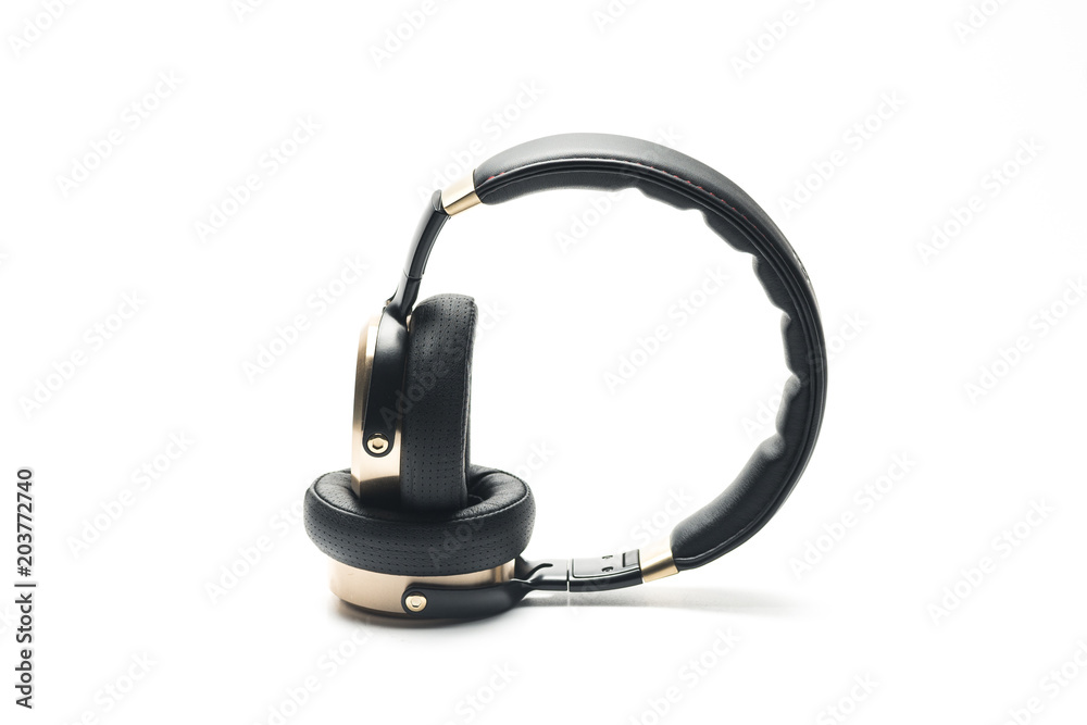 Black Headphones Isolated on White Background Black Headphones Isolated on White Background