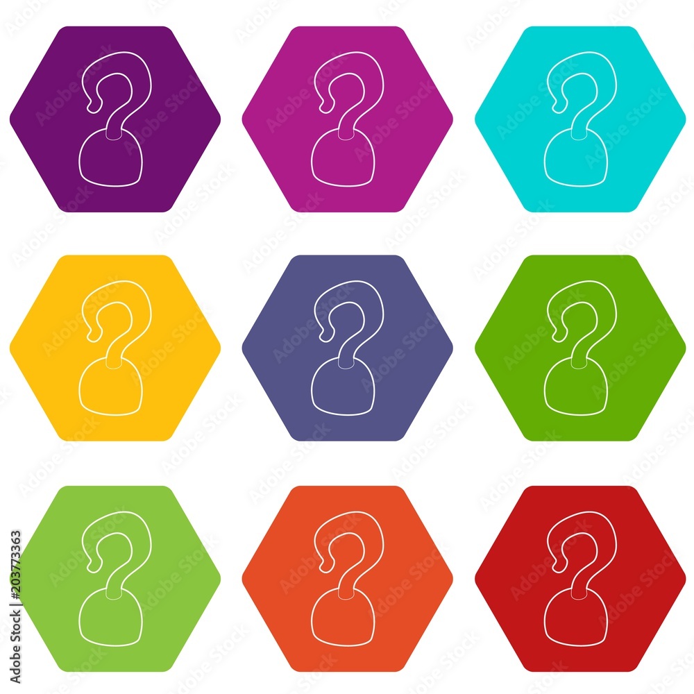 Hook icons 9 set coloful isolated on white for web Hook icons 9 set coloful isolated on white for web