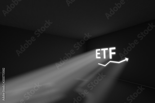 ETF rays volume light concept 3d illustration