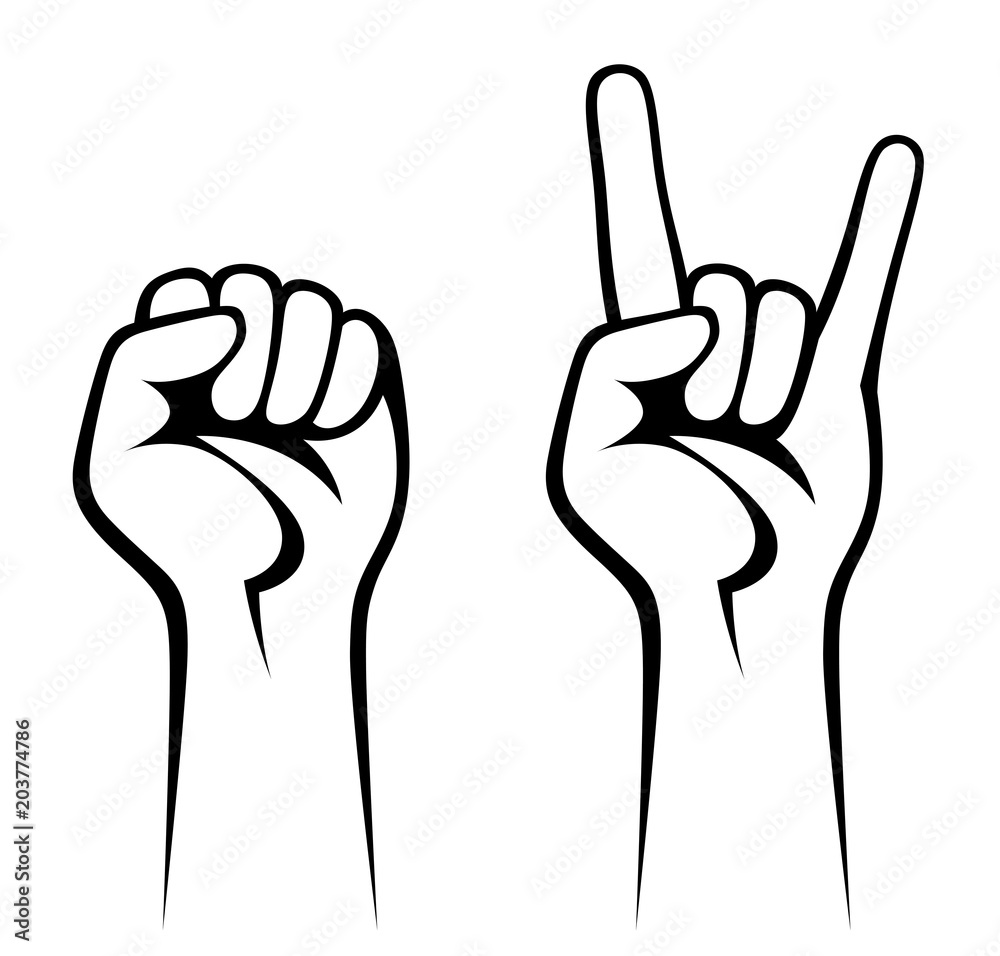 Black hand on a white background Black hand on a white background