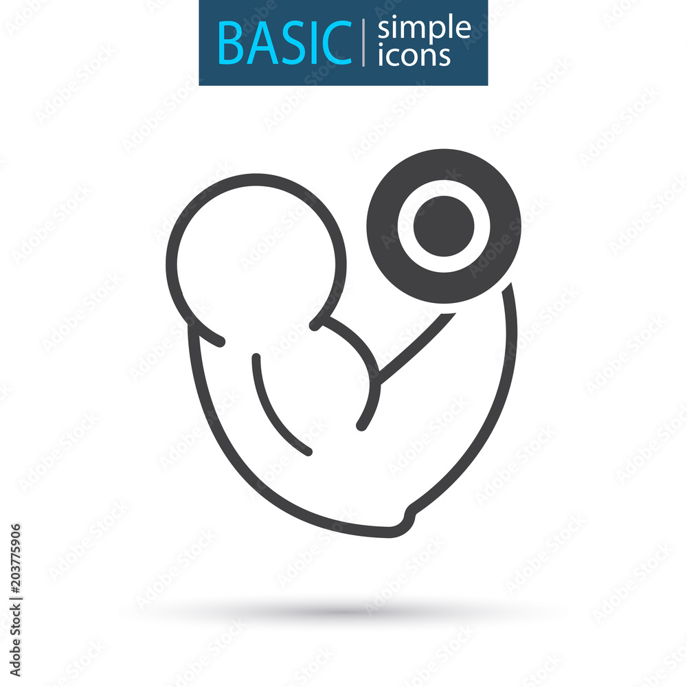 Sport equipment simple muscle icon Sport equipment simple muscle icon