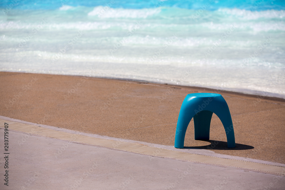 Beach chair at beack in waterpark