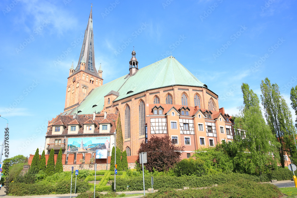 The medieval Church of Saint Jacob in Szczecin, Pomerania, Poland
