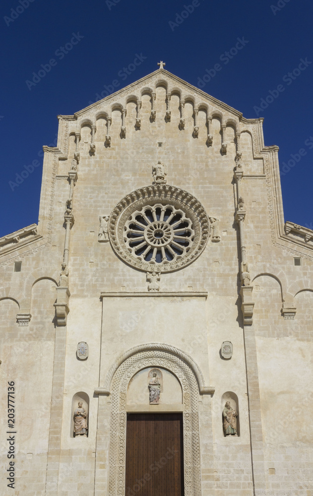 Matera Cathedral architectural feature, frontal facade