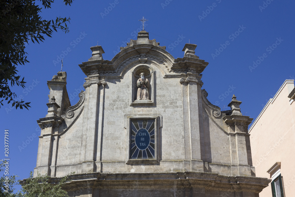 Facade of San Francesco da Paola church in Matera, Italy