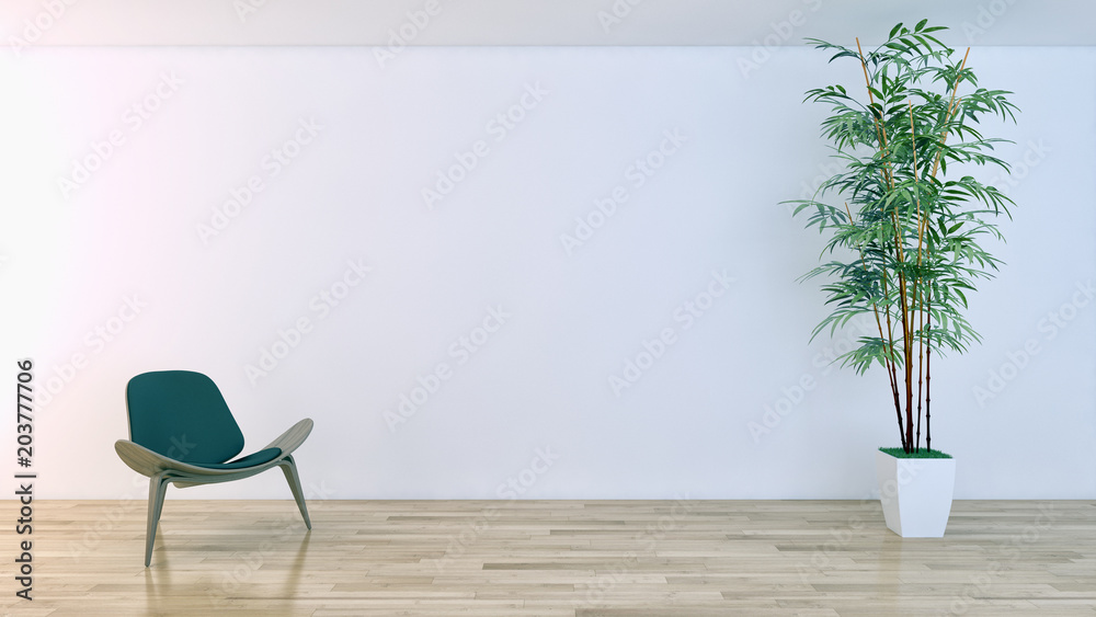 Fototapeta premium Modern bright interiors apartment 3D rendering illustration