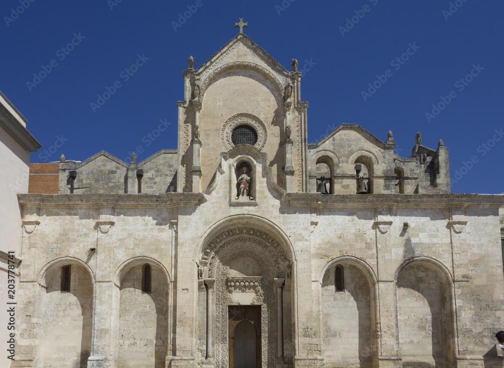 San Giovanni battista church in Matera, Italy