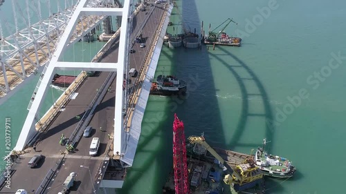 Construction of the Crimea Bridge on April 26, 2018