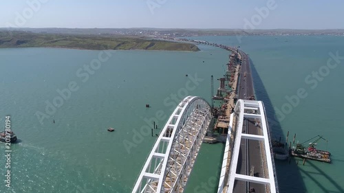 Construction of the Crimea Bridge on April 26, 2018